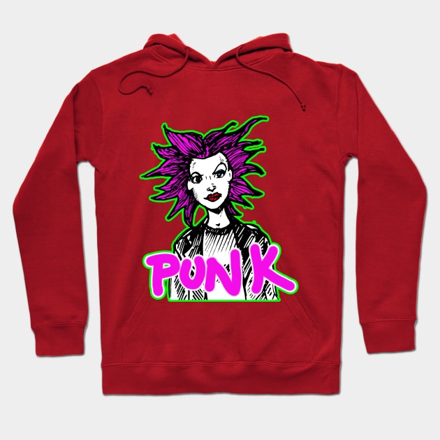 Punk rock Gurl Hoodie by silentrob668